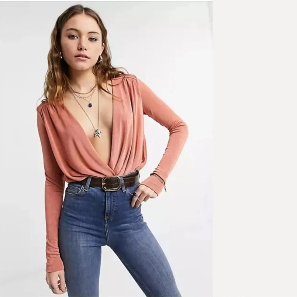 NWT Free People Turnt Bodysuit Ginger Spice